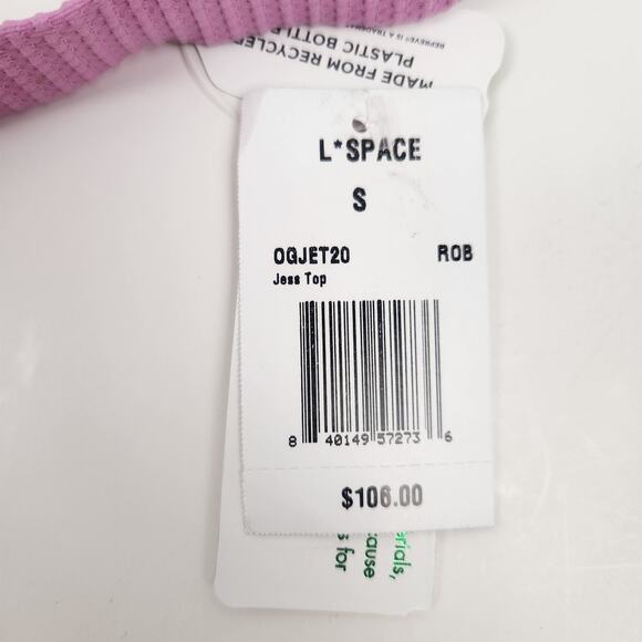 L*Space Jess Bikini Top in Rosebud Pink Ribbed Size Small NWT - Picture 5 of 6